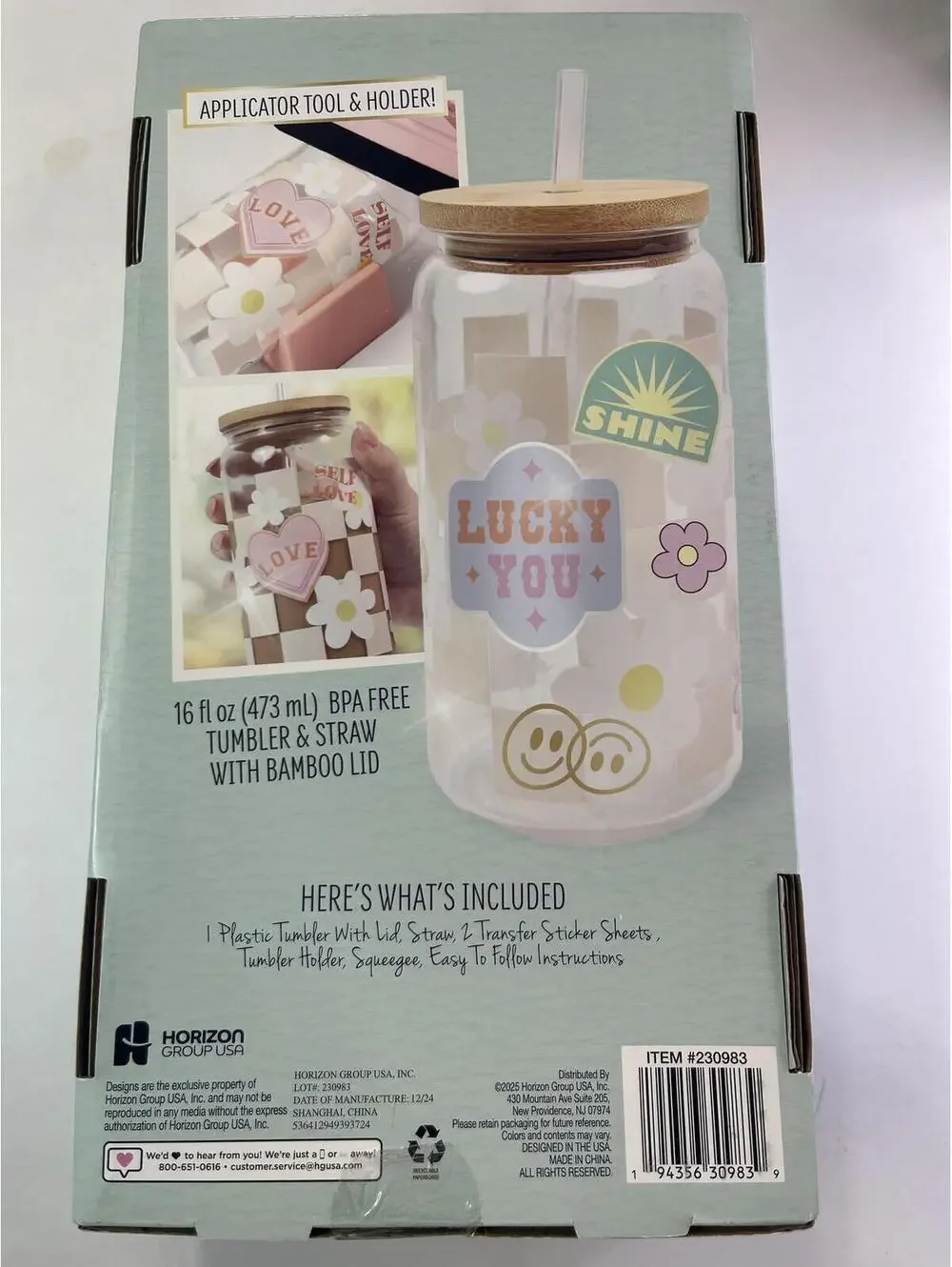 STMT DIY Custom Tumbler Kit with Transfer Designs and Applicator Tool BPA Free